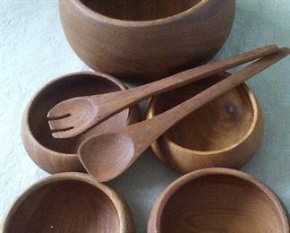 Wooden Salad Bowl Set