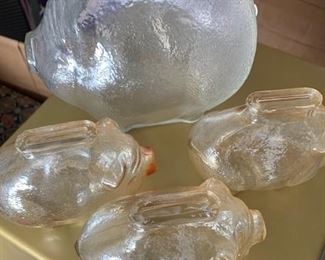 Carolina Vintage Glass Piggy Banks
