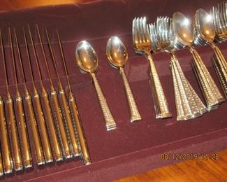 fine sets of silverplate flatware, Gorham, Waterford and others