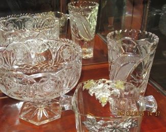 cut and pressed glass items, including Waterford, arthur court, 