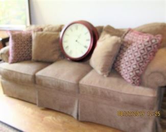 ANOTHER FINE SOFA, AND A BATTERY OPERATED WALL CLOCK