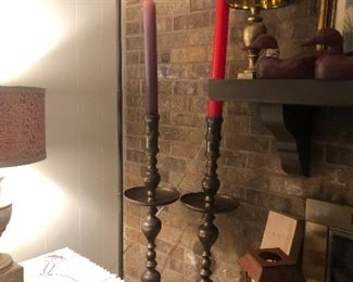 Fun brass candleholders -make a statement, comes with extra candles