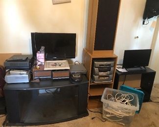 Small televisions
VCRs
DVD player
Stereo