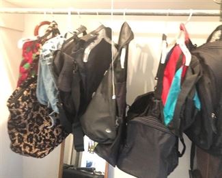 Tote bags, backpacks, laptop bags, garment bags