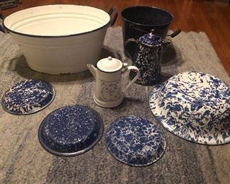 vintage blue & white graniteware