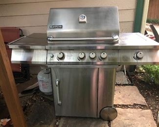 Jennaire Stainless Steel gas grill with side burner