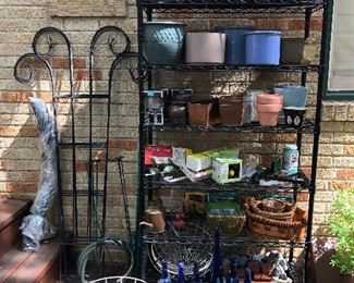 Lots of gardening items (and the shelving unit’s for sale too)!