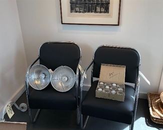 Barber Waiting Chairs Beautifully Re-upholstered, Lights, Votives