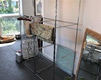 Chrome Display Towers with Glass Shelves 