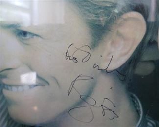 Autographed by David Bowie to a fan, detail.