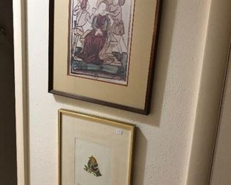 Lots of interesting mid century framed art!