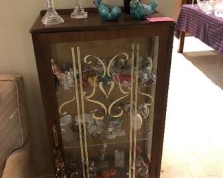 Antique walnut curio