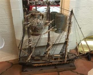 Large Wood Masted Sailing Ship model