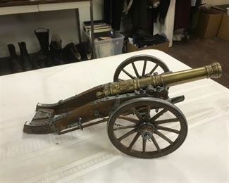 Wood Brass Cannon