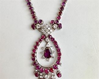 10 carat diamond/ruby necklace