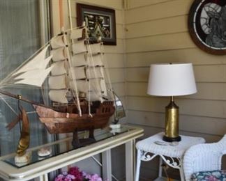 Wood Ship, Lamps, Wicker, StaineD Glass Ram, Art, More