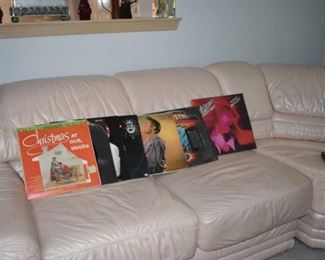 Records, Bob Seager, Kiss, Elvis, Christmas with bakelite/celluloid record
