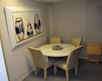 Modern Table Chair and Framed Art