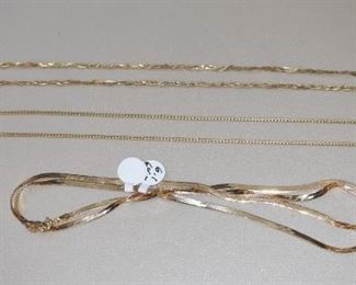 Sepentine and Box and Braided Gold Necklaces