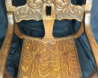 Antique Stomps & Burkhardt Tiger Oak Arm Chair
