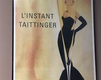 L'Instant Taittinger French wine house Grace Kelly vintage poster