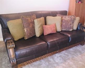 solid leather like brand new sofa