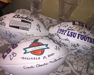 Signed LSU footballs
