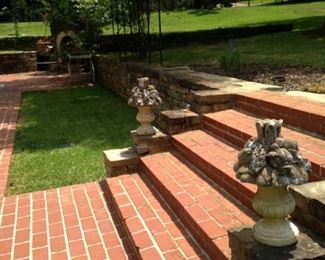A pair of concrete yard art selections