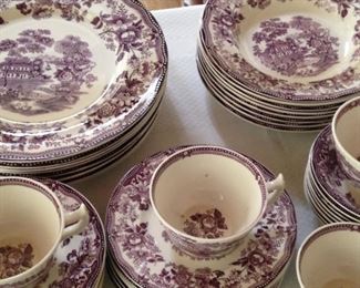 Included are the cups and saucers