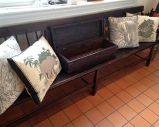 Extra long antique bench