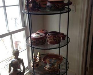 Santos; 4-tier display shelf unit