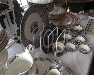 Black and white transferware