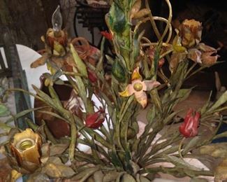 Floral enamel chandelier