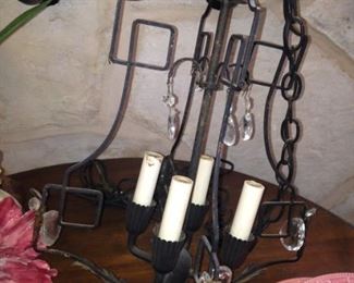 Black and crystal chandelier
