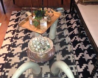 Glass top coffee table