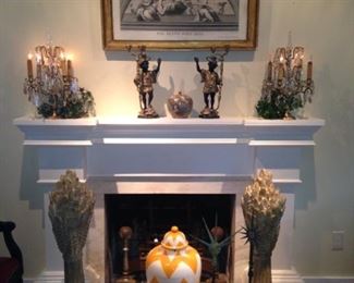 Formal mantel decor
