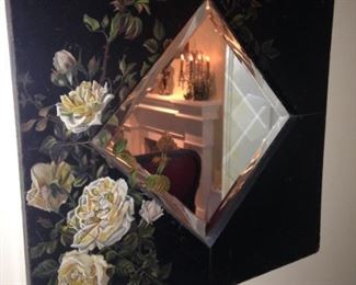 A more formal mirror with beveled edge and hand painting
