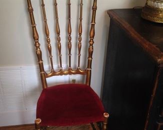Narrow chair with gilding (red velvet seat)