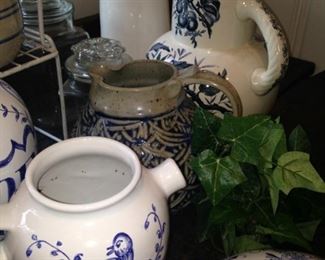 Blue & white pitchers