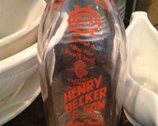 Henry Becker & Son milk bottle