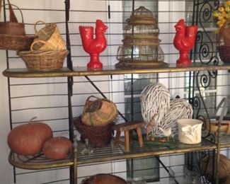 Large baker's brass & metal rack