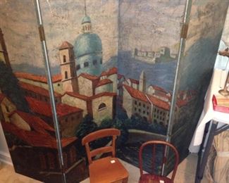Four-panel room divider
