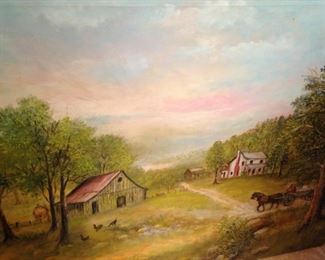 Oil country scene art