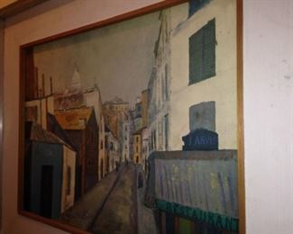 Framed oil by artist Maurice Utrillo