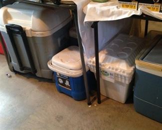 Some of the many ice chests