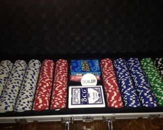 Poker chips in case