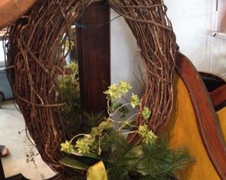 Wreath with yellow accents
