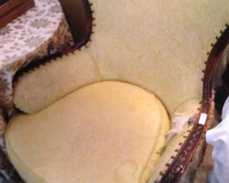 The chair needs new upholstery but has lovely lines . .
. and