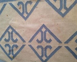Blue/cream tones rug: 3 feet 8 inches x 5 feet 4 inches