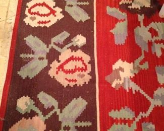 Large colorful rug: 10 feet x 13 feet 8 inches